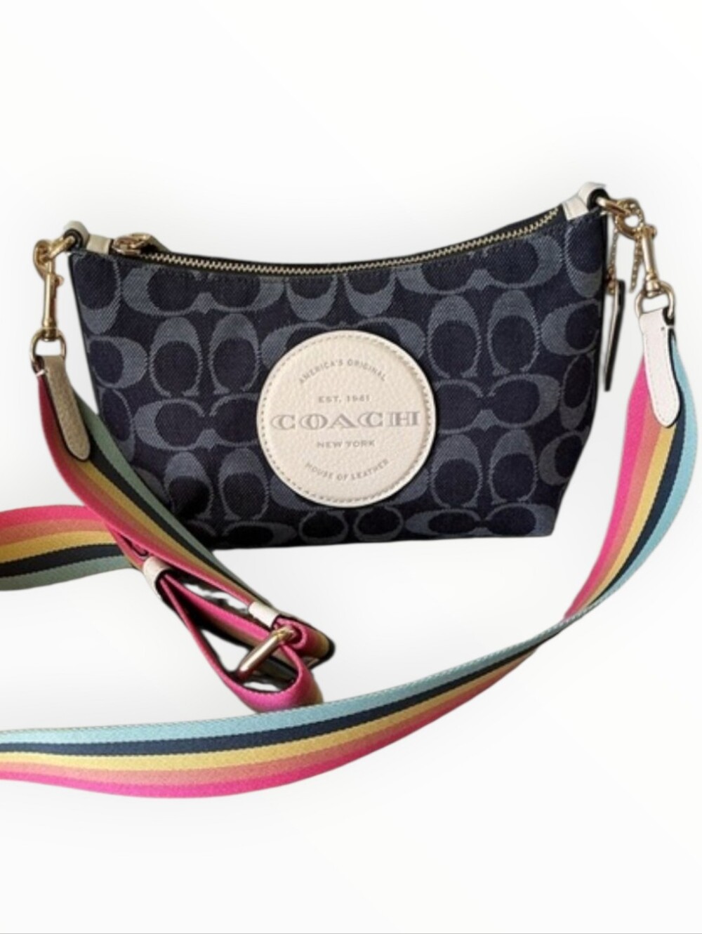 Coach Denim Crossbody Bag in Signature Jacquard- EUC